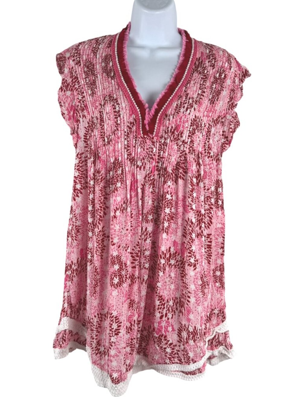 Poupette St Barth Pink Sunflower Sasha Mini Dress Small Viscose Floral DR-1927